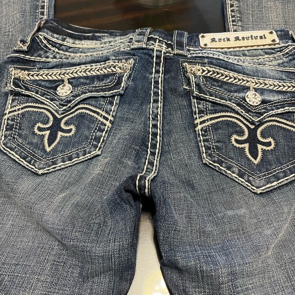 Rock Revival Women’s Sasha Light Wash Boot/Cut Denim Jeans Size 26 - Picture 7 of 12